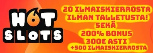 Hotslots casino ilmaiskierroksia ilman talletusta 200% talletusbonus kuva